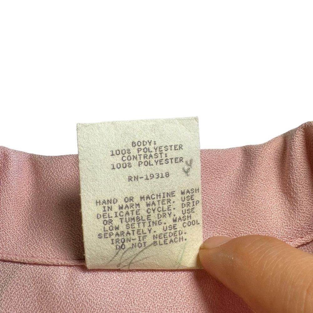 Graff Vintage Floral Pink Collared Blouse Made In Usa Size Medium View 6